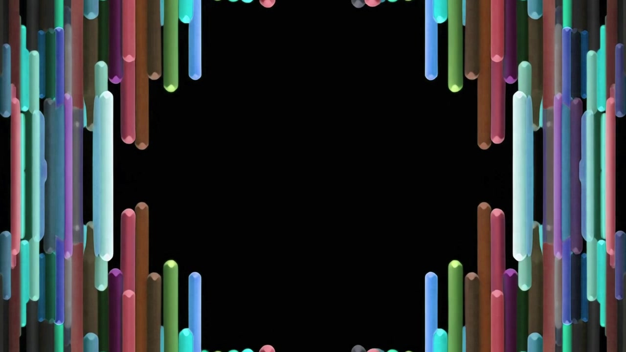 Abstract Animation of Colorful Vertical Cylinders Moving Outward