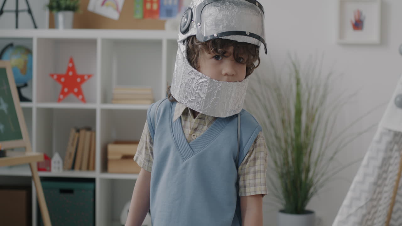 Young Boy in an Astronaut Costume