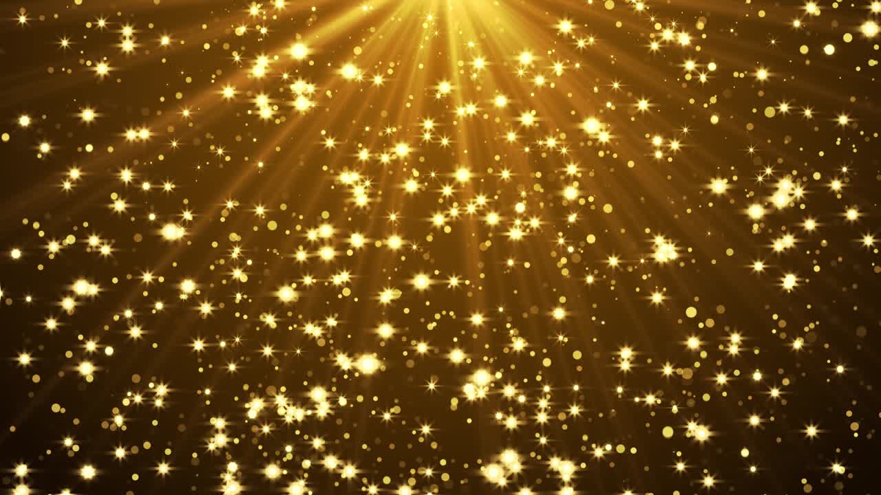 4k 황금 입자 보케 먼지 빛 상승, 럭셔리 입자 줄무 루프 배경