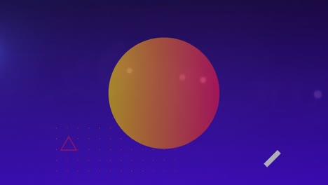animación digital de formas abstractas coloridas que se mueven contra un fondo azul