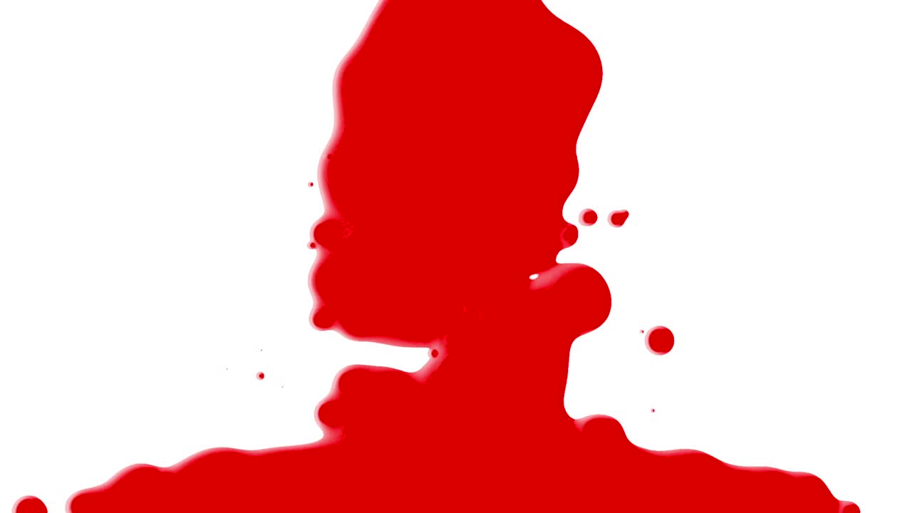 추상 붉은 액체와 밝아진 반점