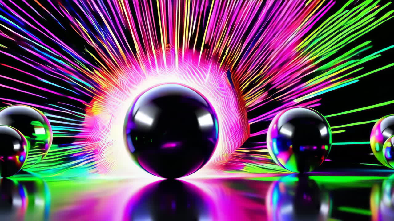 Abstract Colorful Explosion with Spheres
