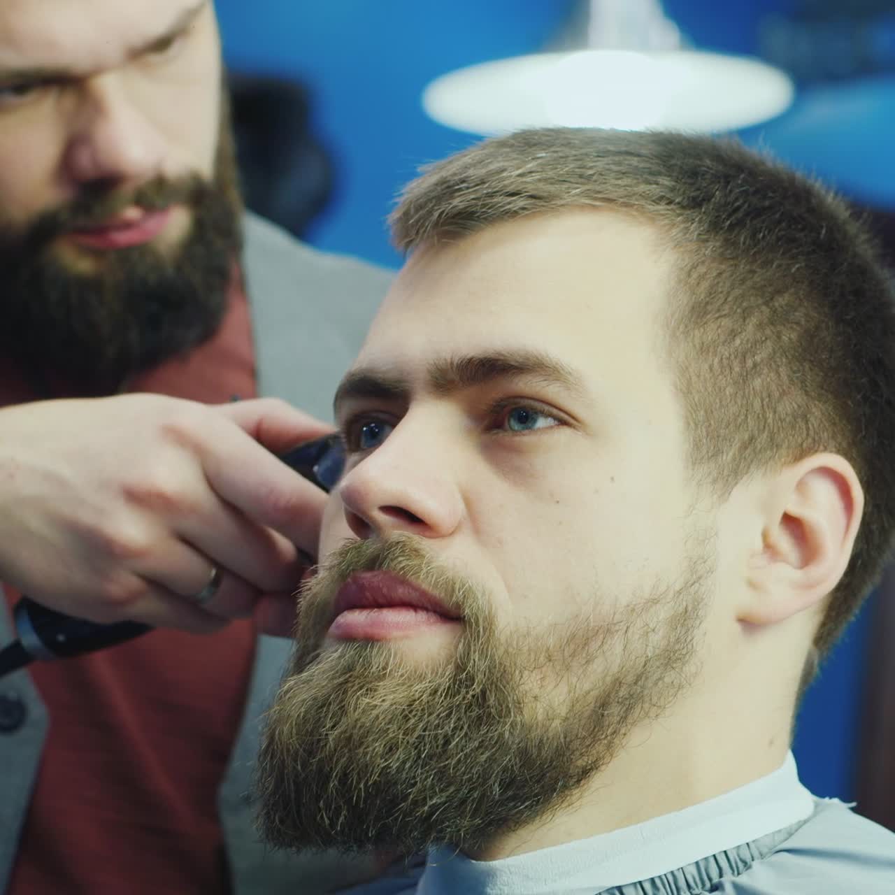 Bearded Man Getting Haircut In A Stylish Salon Free Stock Video Footage  Download Clips Business