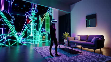 vr experience in a stylish modern living room