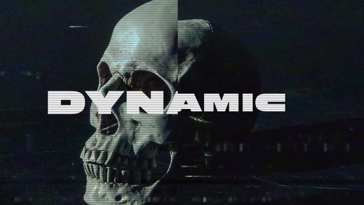 Fire, skull, and waves with glitch effect