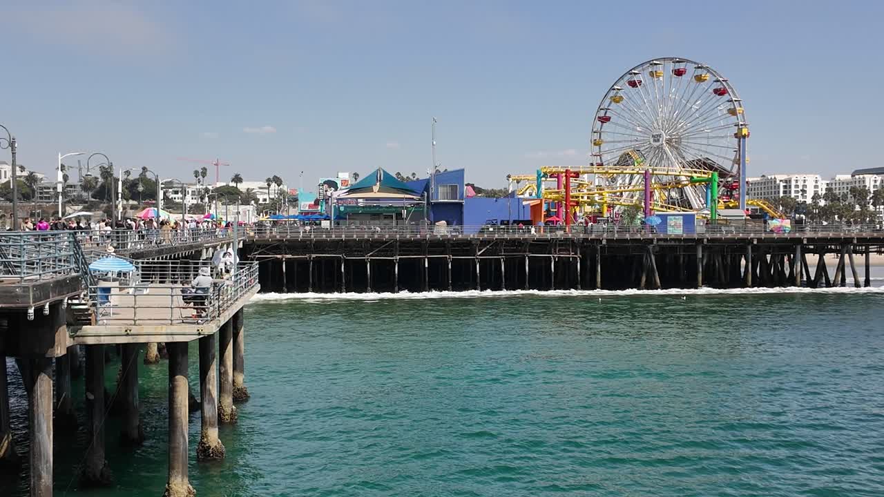 View of the pier and amusement park In Santa Monica, California
