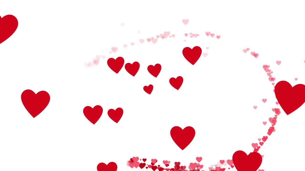 ⁇ 색 배경 위에 떠다니는  ⁇ 은 심장의 애니메이션