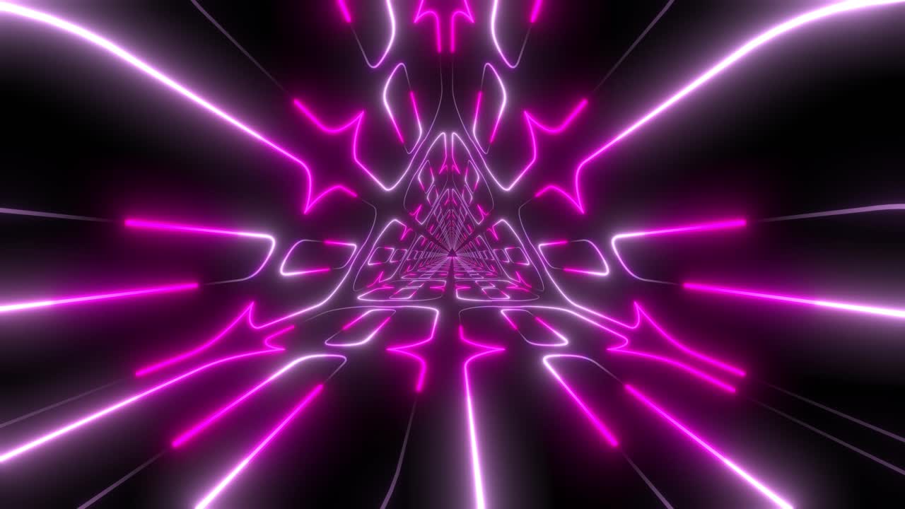Neon Triangle Tunnel Visualizer