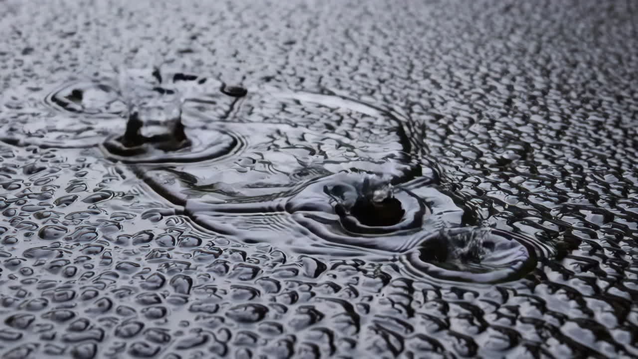 Water Drops on a Dark Surface