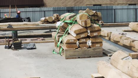 log cabin construction site