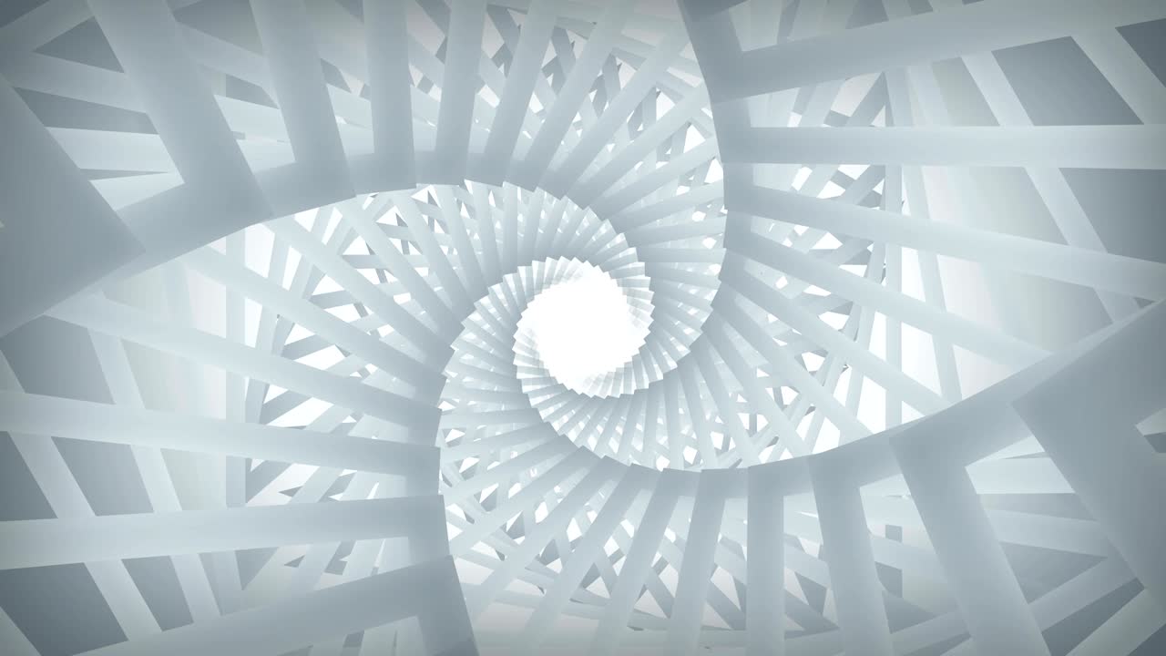 Abstract Spiral Architectural Construction Infinity Fractal Tunnel Animation Seamless Looping Futuristic Geometric Background