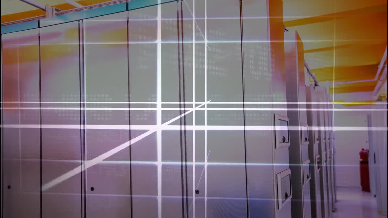 서버 위로 움직이는 선과 빛의 애니메이션