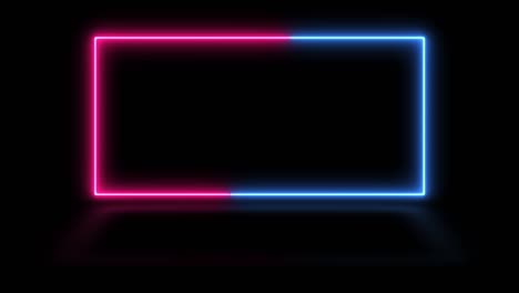 abstract loop video of blue and red neon lights moving in a rectangle