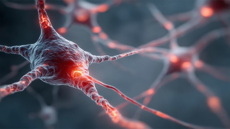 Dettaglio ravvicinato di neuroni che mostrano strutture interconnesse e segnali elettrici in un ambiente di rete neurale, che illuminano le complessità della funzionalità cerebrale