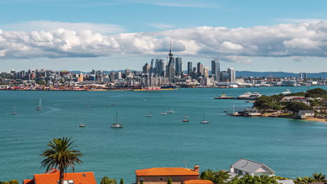 Auckland,-New-Zealand-city-skyline-and-port---time-lapse