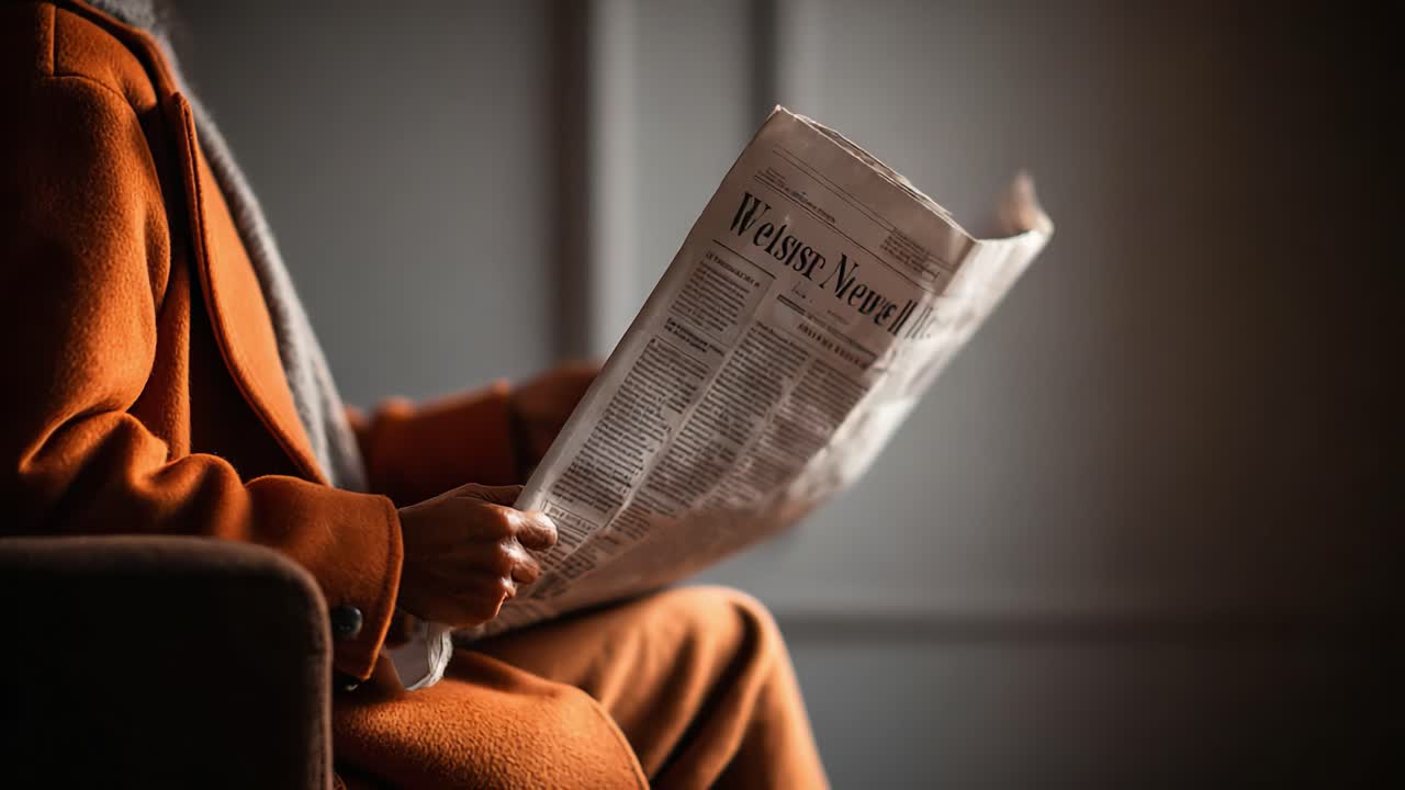 A Captivating Moment of Reflection: A Person Reads a Newspaper in a Cozy Atmosphere, Highlighting the Importance of Staying Informed and Engaged with Current Events