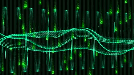 animation of data processing on black background