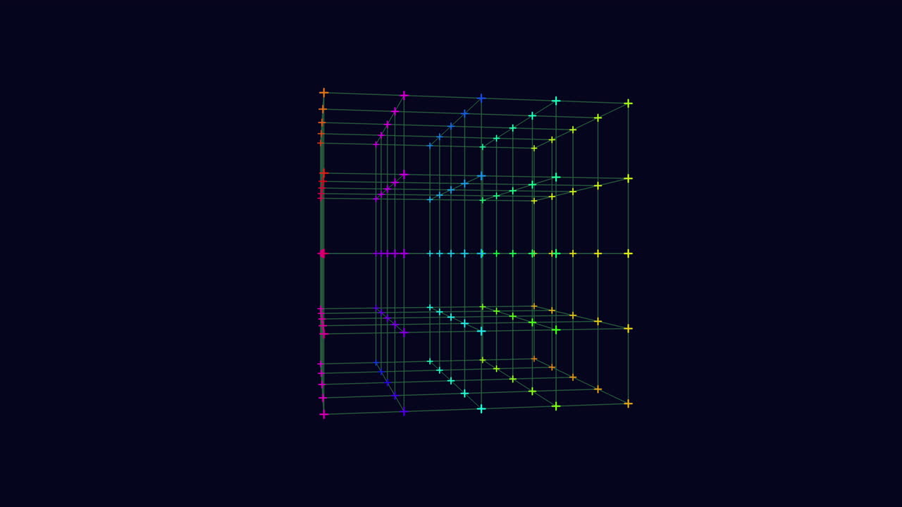 líneas de cubos y puntos coloridos