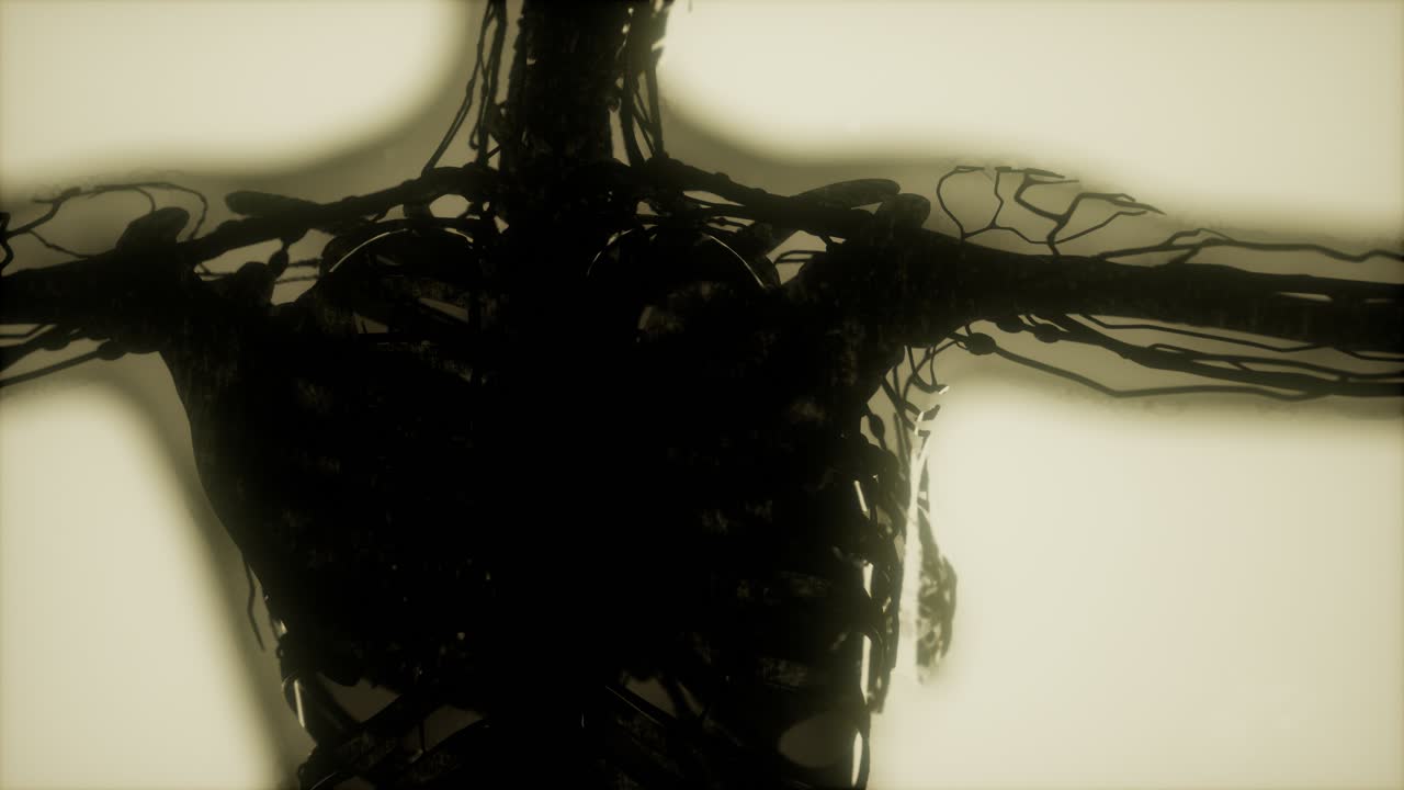 человеческие скелетные кости сканируют светящиеся