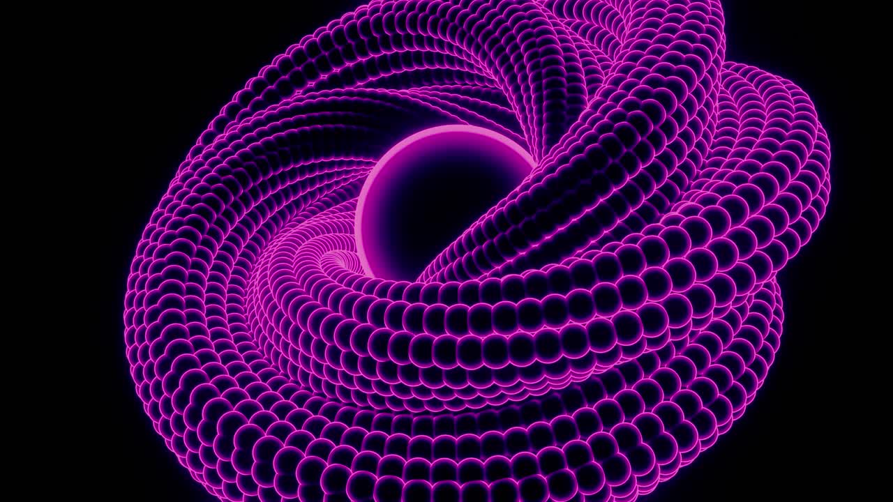 esfera 3d abstracta con diseño de espiral púrpura brillante