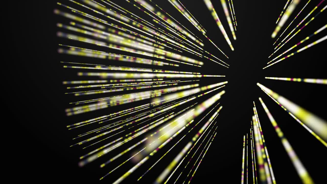 animación futurista con objetos de rayas brillantes en cámara lenta, 4096x2304 bucle 4k