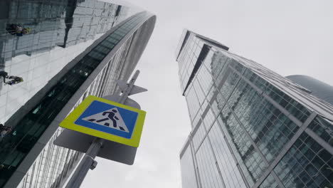 high-rise buildings and pedestrian crossing in a city