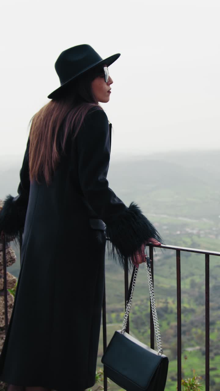 Natural Scenery In Front Of A Woman Watching From The Town Highest Point