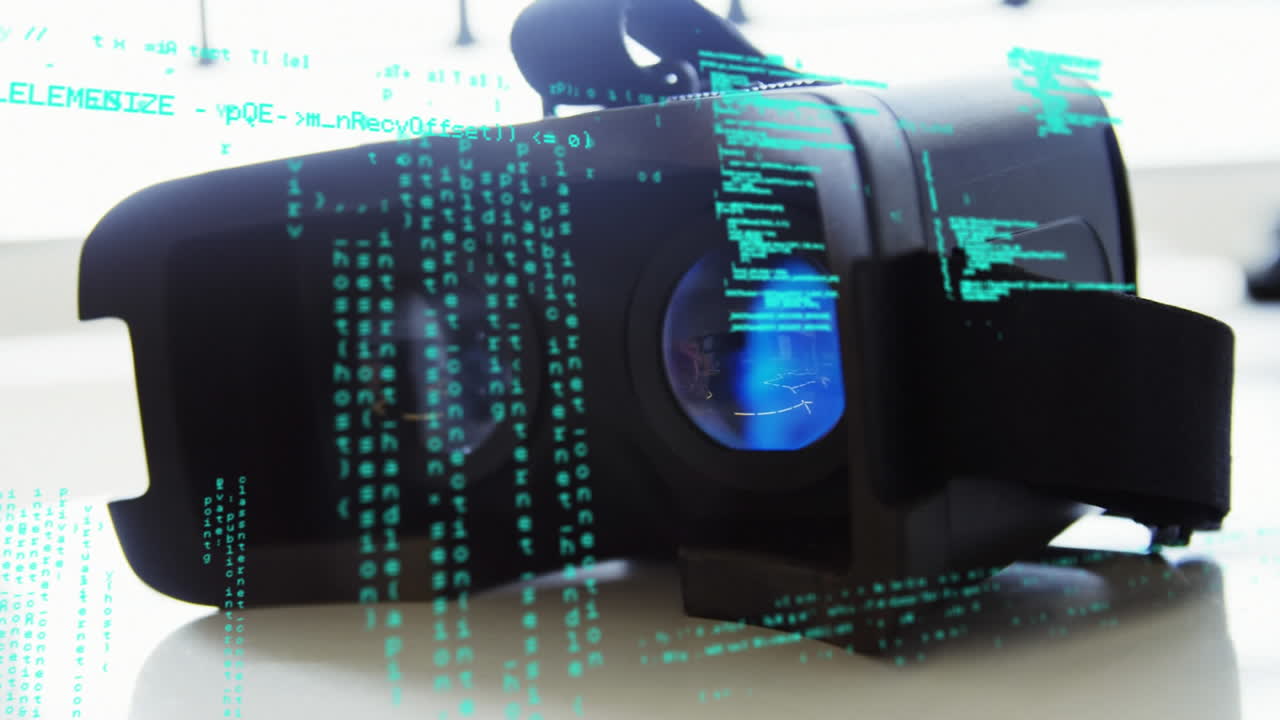 Virtual reality headset on a table