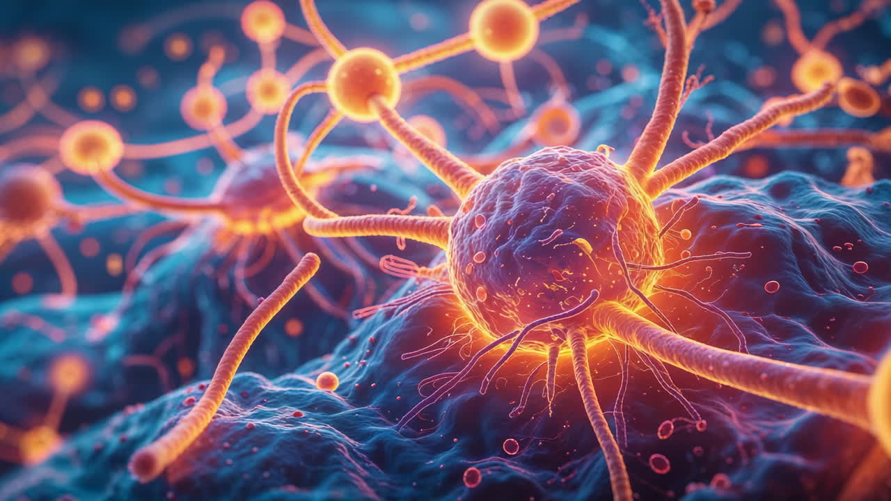 Detailed View of Interconnected Neurons in a Neural Network