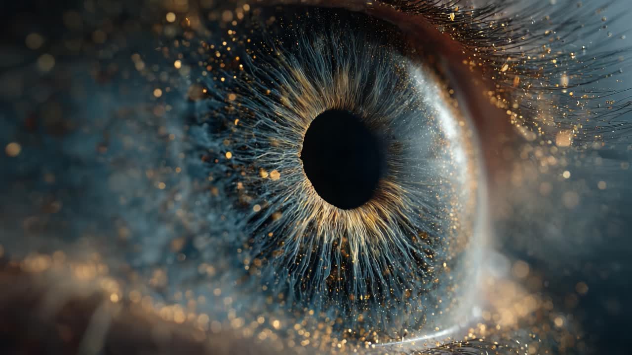 A Captivating Close-Up of an Eye with Glittering Details, Showcasing the Intricate Patterns and Vibrant Colors that Make Each Eye Unique and Mesmerizing