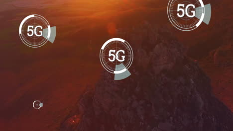 5g written in the middle of a futuristic circles 4k