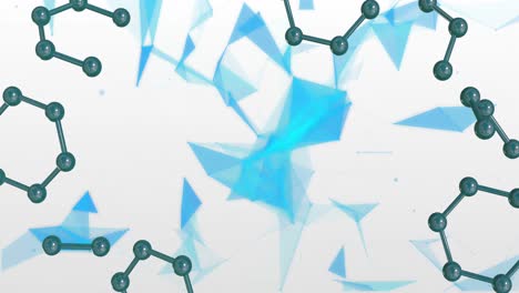 Animation-of-micro-of-molecules-models-over-blue-and-white-background