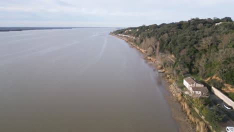 gauriac marmissom on gironde estuary, france - aerial