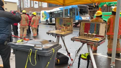 emergency response at a bus accident scene