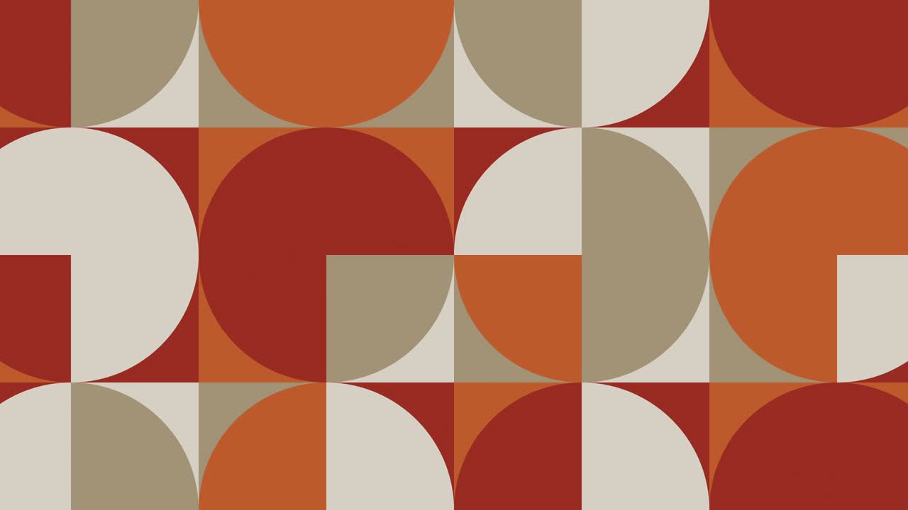 アニメ化されたタイル 温かい色のパレット ヴィンテージの幾何学的なパターン モーショングラフィックのシームレスループアニメーション レトロフラットスタイル