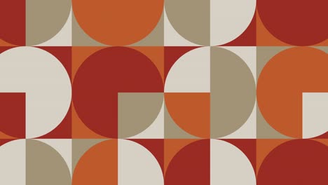 animated tiles in warm color palette in vintage geometric pattern. motion graphic seamless loop animation in retro flat style