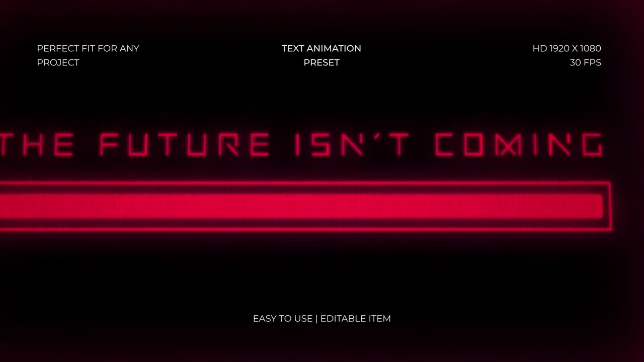 Retro Futuristic Pixelated Text Animation with Glitch Effect