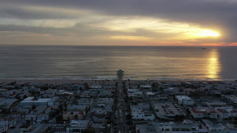 aerial shot of manhattan beach, california, usa