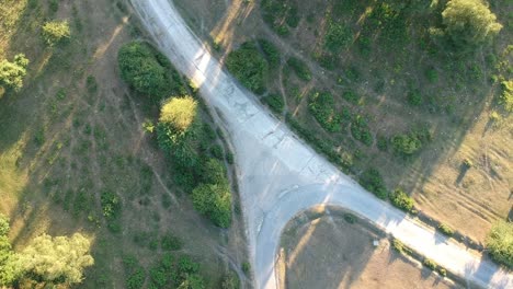 Bosque-Camino-Cruce-Drone-Giratorio