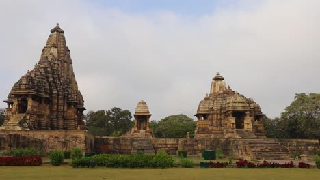 kandariya mahadev temple and chitragupta temple panoramic shot, khajuraho