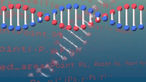 animación de la cadena de adn sobre el procesamiento de datos