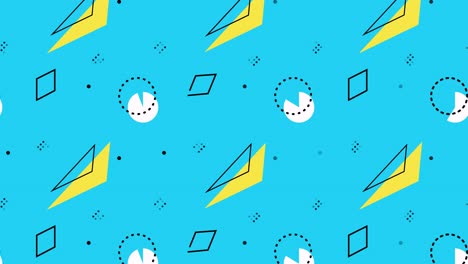 different geometric shapes blue background