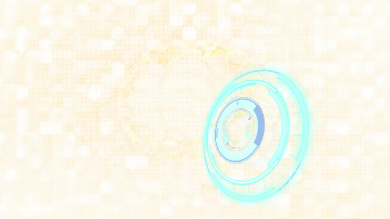 노란색 배경에 빠르게 움직이는 시계와 인간의 뇌가 회전하는 애니메이션