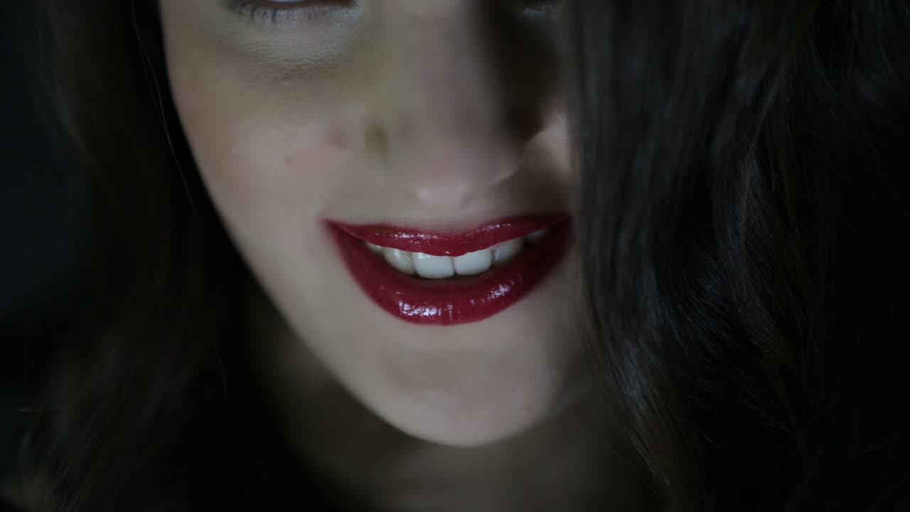 Woman with Red Lipstick