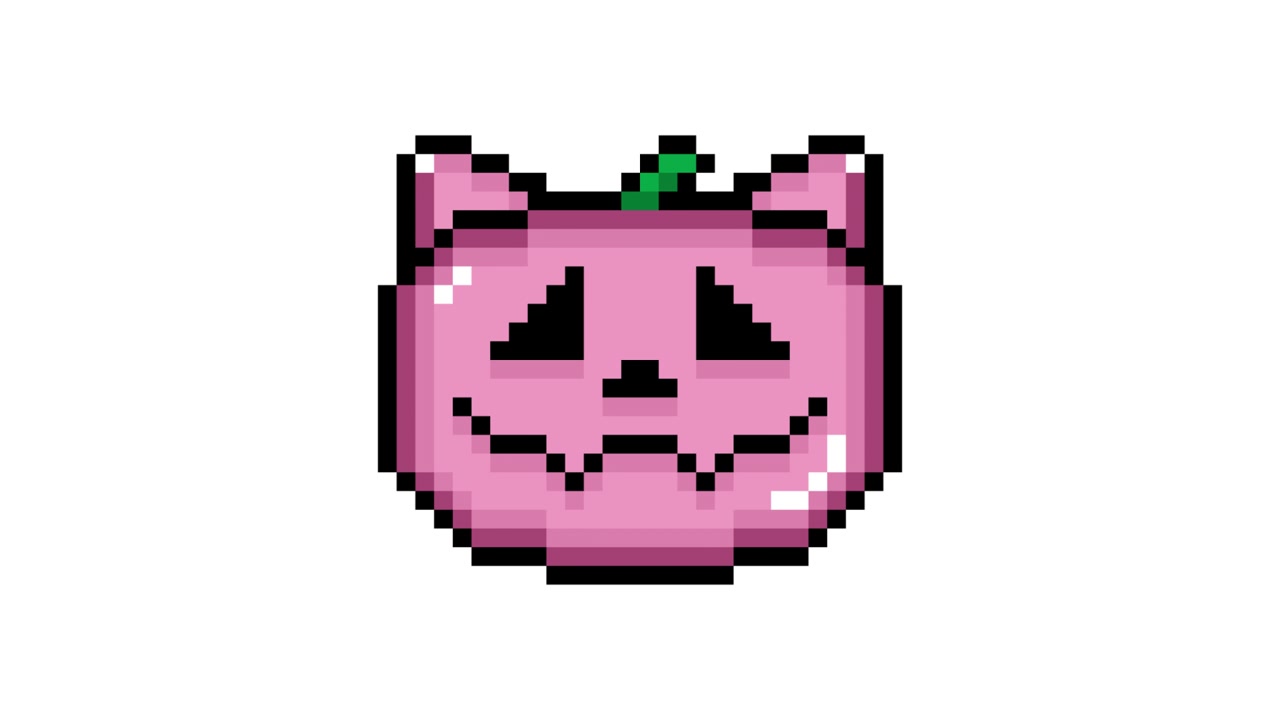 Jack o Lantern Cat (2) ile Piksel Sanatı Açılır Simge Animasyonu.mov