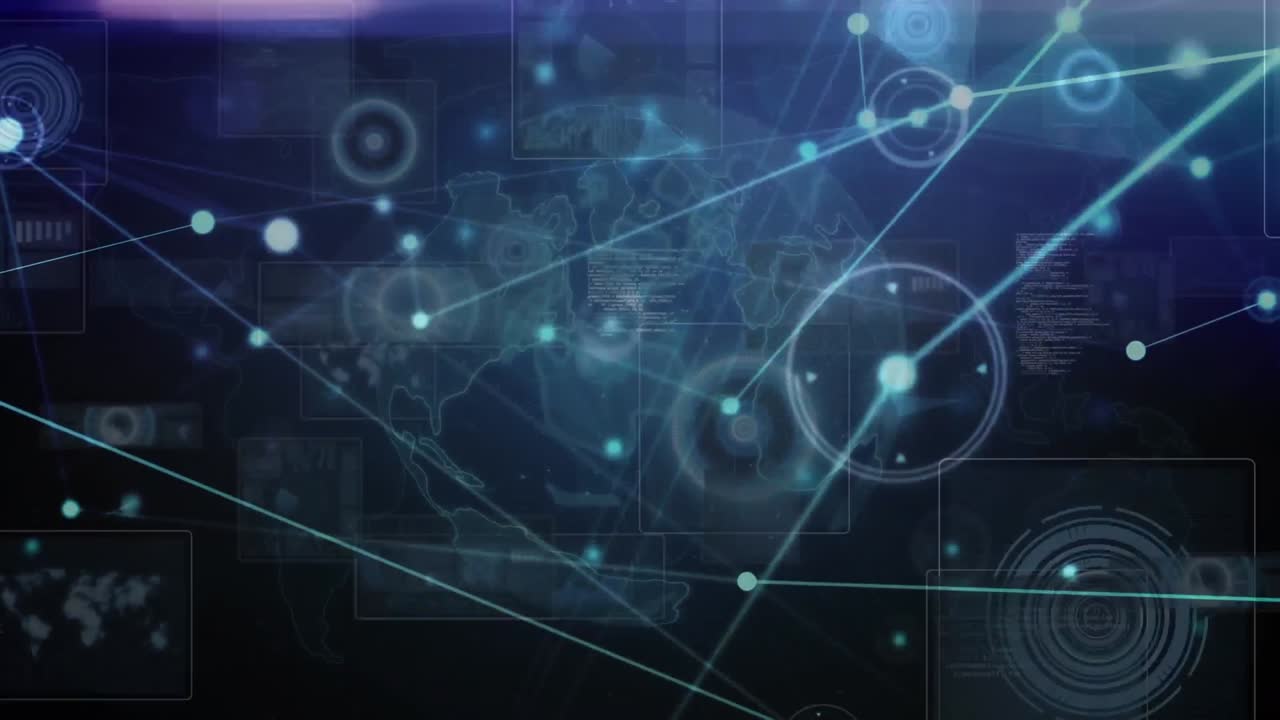 animación del globo con una red de conexiones con puntos brillantes