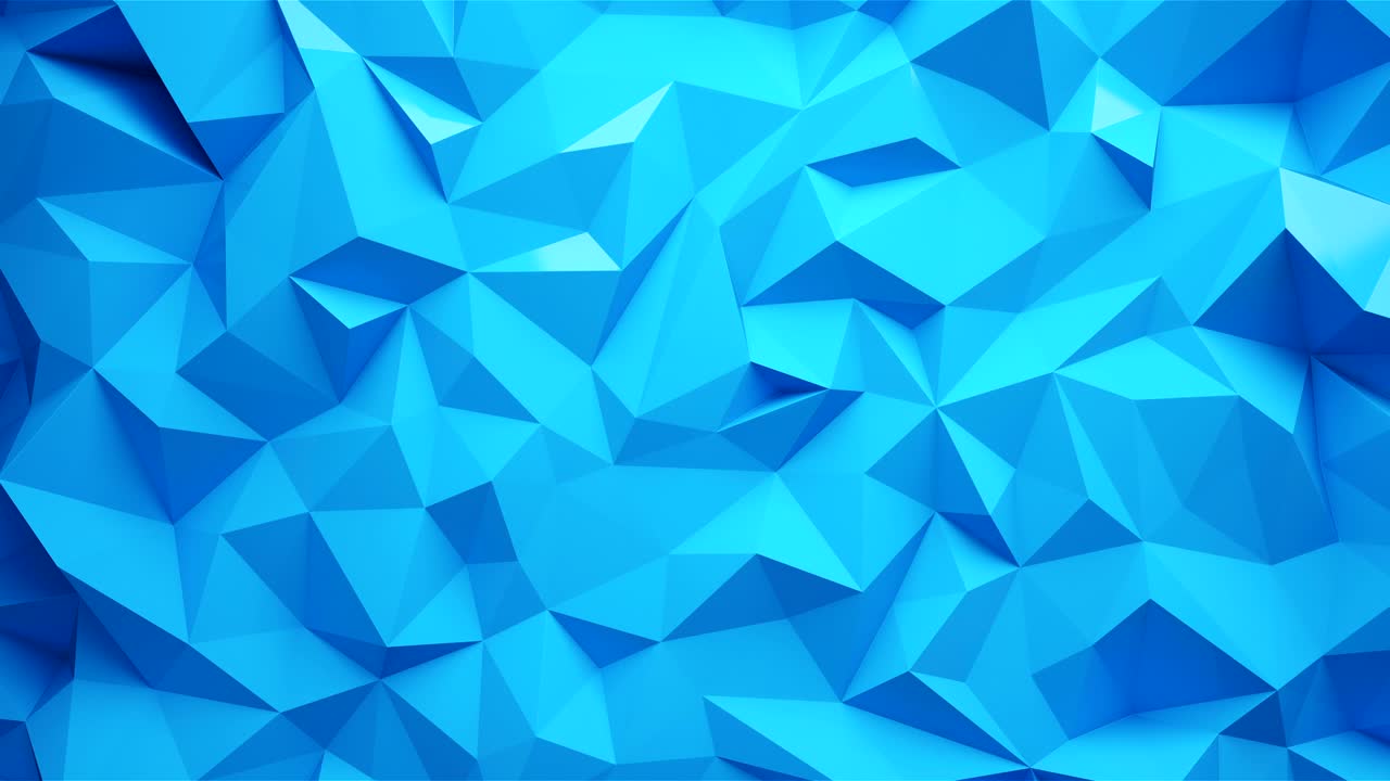 lowpoly mueve el fondo azul.4k video por renderización 3d.