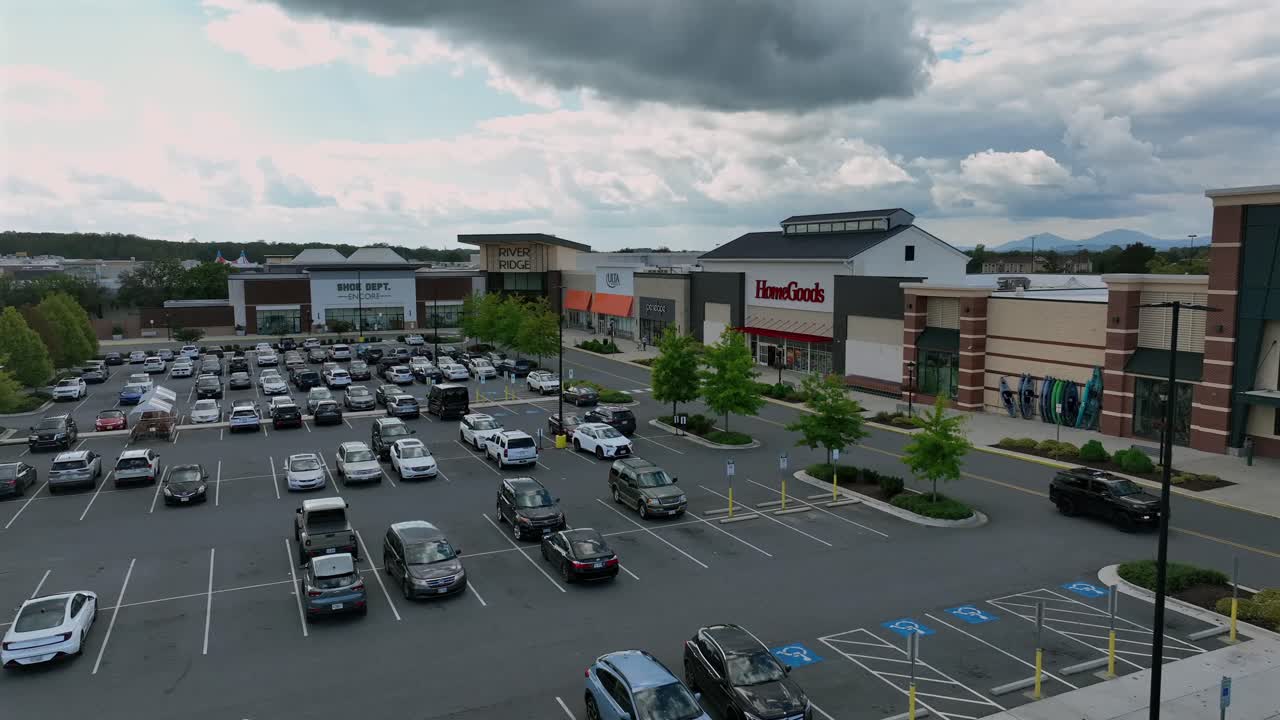 Aerial View of River Ridge Shopping Center Parking Lot