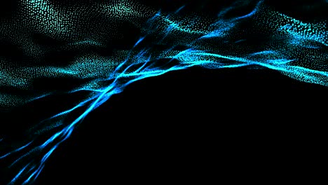 surface blue rotating particle background 4k animation video.