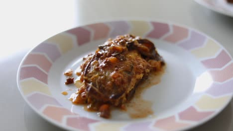 mejillas de cerdo asadas - de cerca